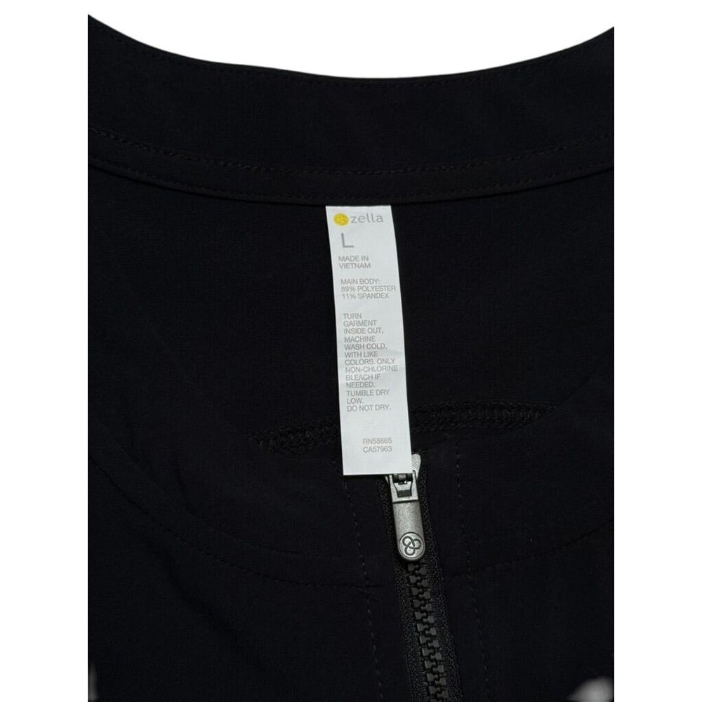 Zella Black Sleeveless Zip-Front Drawstring Waist Dress L - Picture 6 of 7